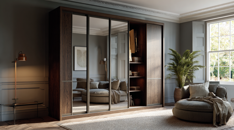 ארון הזזה בסגנון עץ