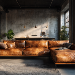 ספת עור חומה